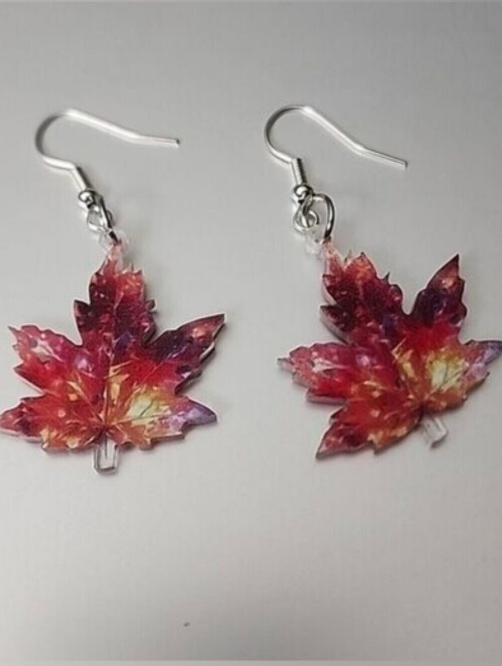Mapleleaf Earrings Lightweight Acrylic Colorful Fall Autumn